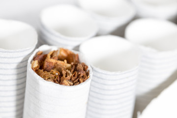 White cigarettes in a pack.