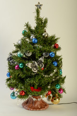 Christmas tree with colorful ornaments