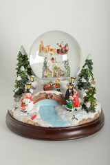 Beautiful snow globe with Christmas decorations