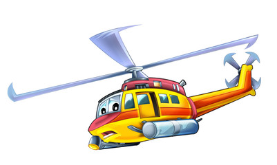 cartoon funny looking plane - illustration for children