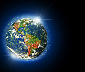 Earth from Space. Best Internet Concept of global business from concepts series. Elements of this image furnished by NASA. 3D illustration