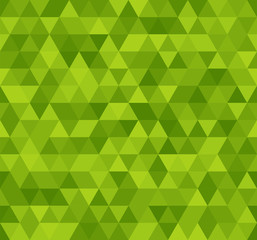 Seamless green abstract pattern. Geometric print composed of triangles and polygons. Background.