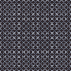 Seamless dark abstract pattern. Print of black stars, rhombs on gray background.