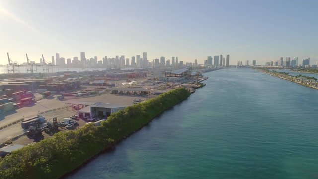 Aerial video Port Miami FL USA 4k 24p footage
