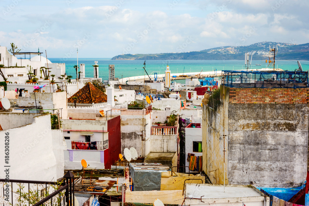 Sticker tangier skyline, morocco