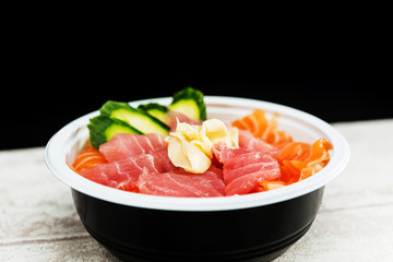japanese food Mix Sashimi Chirashi Rice Bowl