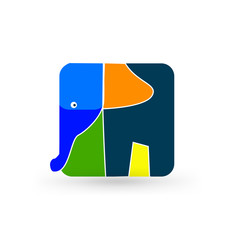 Artistic elephant shape icon