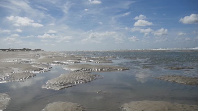 Spiaggia isole Frisone bassa marea sul mare del Nord
