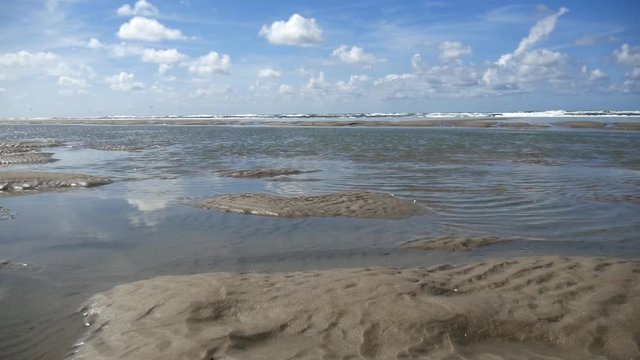 Spiaggia isole Frisone bassa marea sul mare del Nord