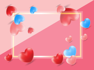Valentines day with blank frame. An abstract Valentines day Frame Design with 3D effects and room for promotion messages.
