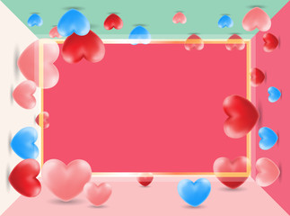 Valentines day with blank frame. An abstract Valentines day Frame Design with 3D effects and room for promotion messages.