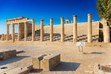 Staircase of the Propylaea on Acropolis of Lindos (Rhodes, Greece)