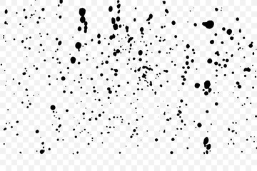 Paint splatter on transparent background. Black explosion of paints. Grainy textured design for craft paper art effect template visuals. Vector. - 186313492