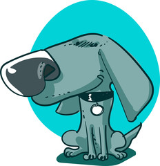 big nose dog cartoon style vector illustration