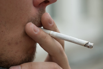 Man smoking cigarette