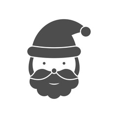 Santa Claus head black icon