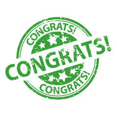 Rubber Stamp Seal - Congrats!