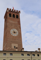Clock Tower in Bassano del Grappa a small city in Northen Italy called TORRE CIVICA