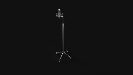 Silver Microphone and Stand