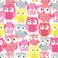 Fototapeta premium seamless owl bird pattern vector illustration