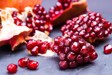 Photography of a juicy pomegranates 