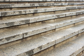 Wet steps of a concrete staircase