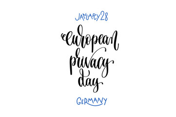 january 28 - european privacy day - germany, hand lettering