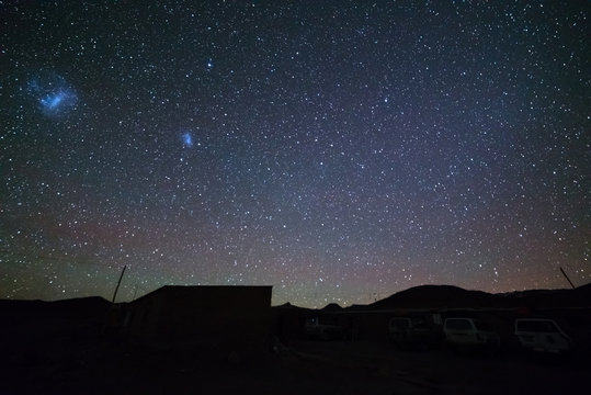 The majestic Magellanic Clouds and airglow on the Andean highlands in Bolivia, South America.