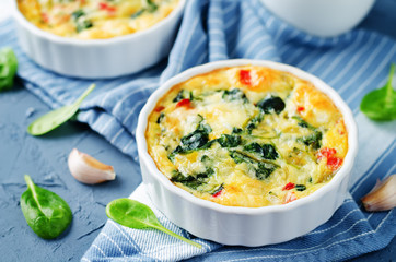 Spinach Red Bell Pepper Baked Omelet