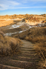 A trail anong the badlands in Dinosaur Provincial Park