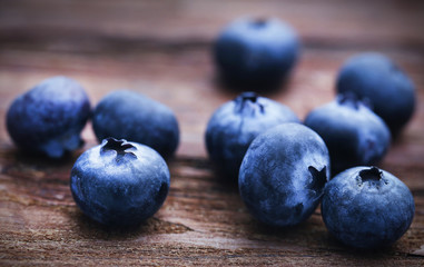 Group of fresh blueberries