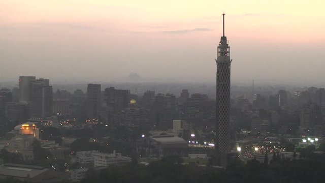 Famous Cairo Tower in Egypt, wide
