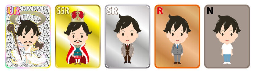 ソーシャルゲームのカード　男性キャラクター　