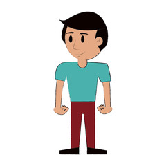 Young man cartoon icon vector illustration graphic design