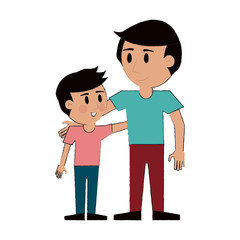 Fototapeta premium Young man with kid icon vector illustration graphic design