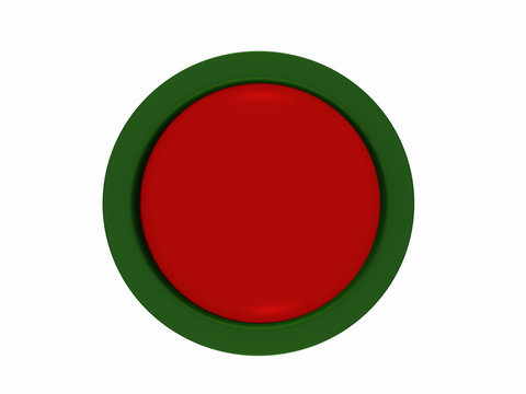 runder Button in rot-grün auf weiß isoliert.