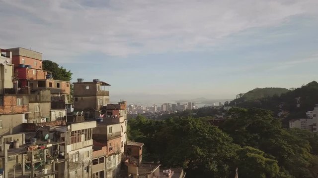 Aerial view of favela in Rio de Janeiro, Brazil