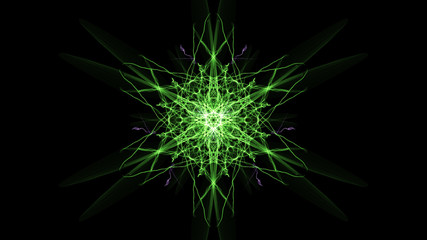 Abstract black background with colored lines.