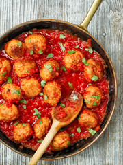 rustic italian meatball in tomato sauce