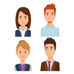 business people group avatars characters