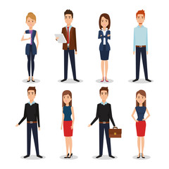 Obraz premium business people group avatars characters vector illustration design
