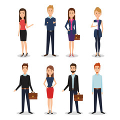 business people group avatars characters vector illustration design