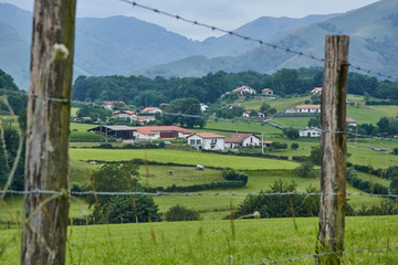 Landscape in Occos village close to Saint Etienne de Baigorry in France