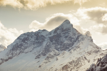 Obraz premium Winter panorama of mount Civetta summit, Dolomites, Italy