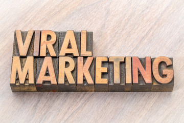 viral marketing word abstract in wood type
