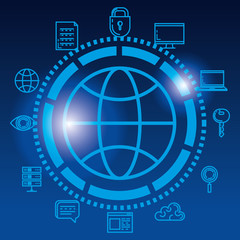 security system technology icons vector illustration design