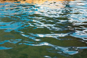 Water reflection of the sun