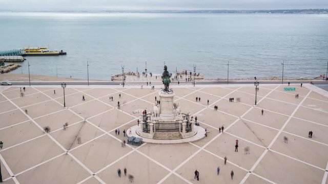 Praça do Comércio, Lisbon Portugal, Day Timelapse Video