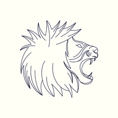 Lion Mono Line Logo. Lion Mascot Logo. Logo Template. Lion vector illustration.