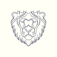Obraz premium Lion Mono Line Logo. Lion Mascot Logo. Logo Template. Lion vector illustration.